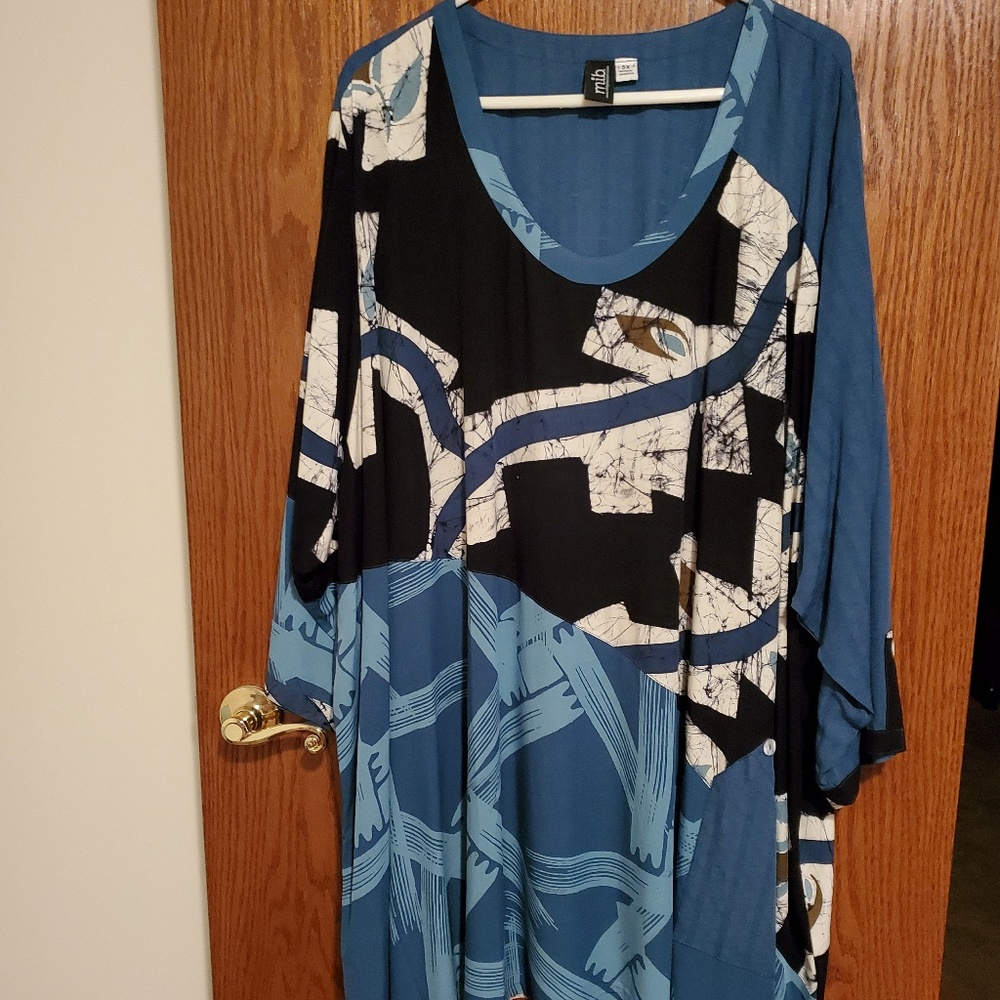 Multi colored abstract batik tunic